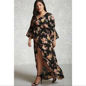 Forever 21 Black Floral Maxi Dress- Plus Size